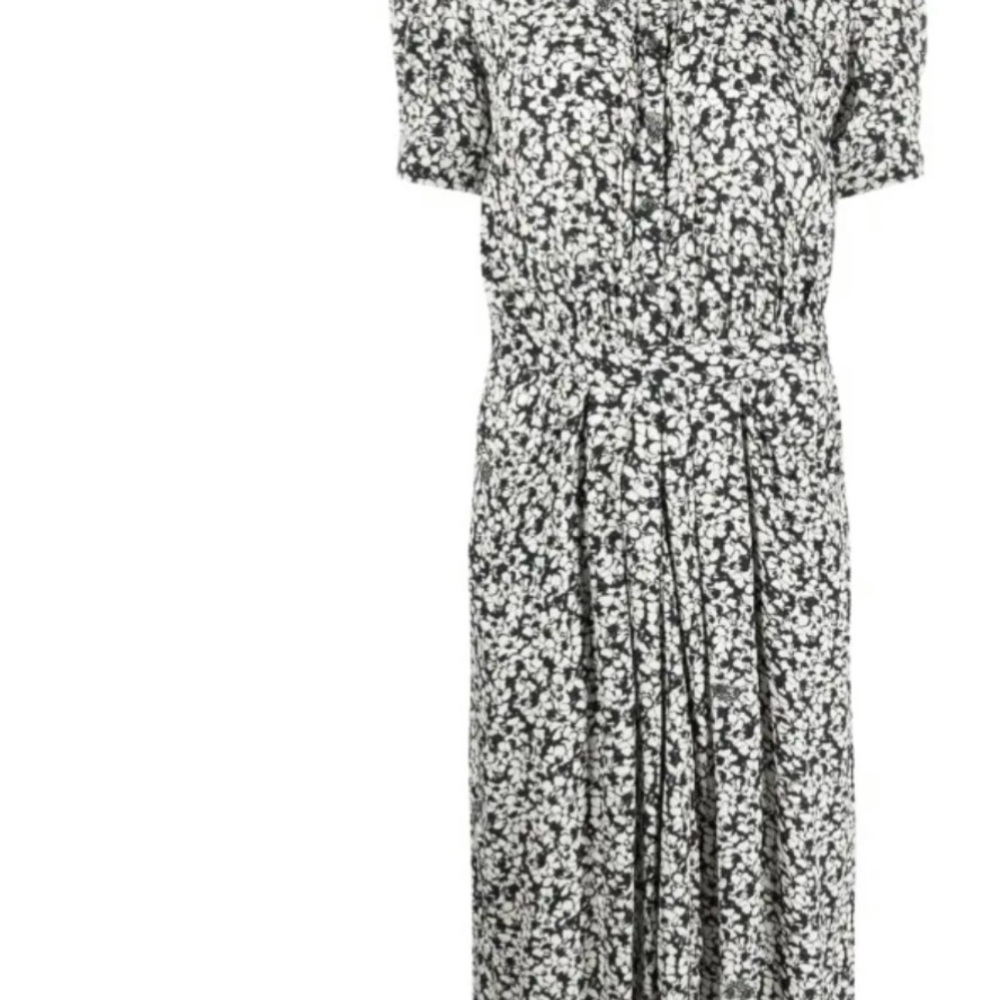 Elegant Navy and White Floral Dress